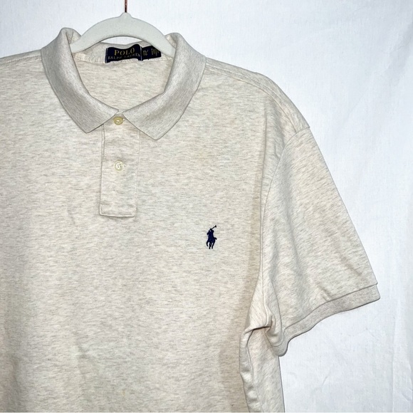 Polo Ralph Lauren Mens Heather Cream Soft Cotton Polo, XL - Picture 6 of 10